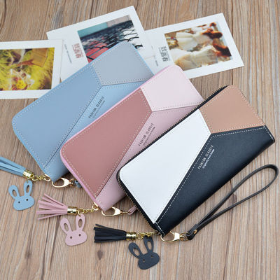 Women Wallet with Rabbit Pendant and Card Holder 19.5cm*9.5cm*2.5cm Package Size Sample