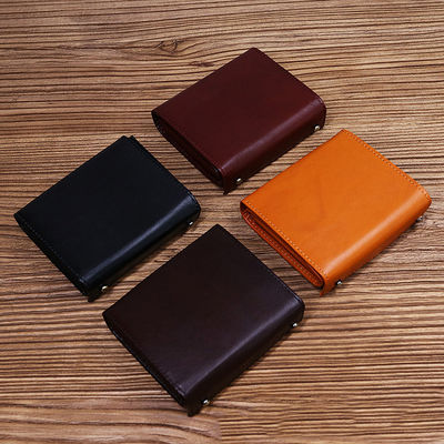 Custom Logo Avaliable Real Leather Minimalist Wallet for Men Short Card Holder Wallet With Coin Pocket