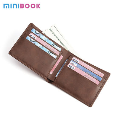 Men's Minimalist PU Leather RFID Blocking Card Holder Wallet with Custom Logo Avaliable