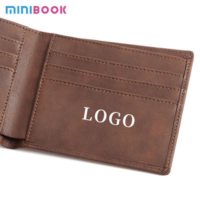 Men's Minimalist PU Leather RFID Blocking Card Holder Wallet with Custom Logo Avaliable