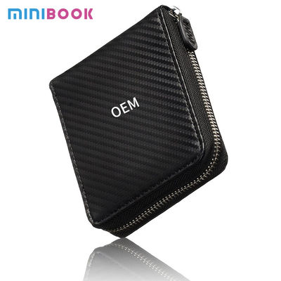 Multi-Card Pocket RFID Blocking Men's Wallet Fully Enclosed Zipper Real Cow Leather