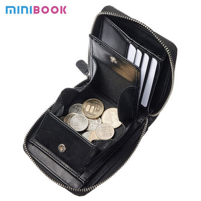 Multi-Card Pocket RFID Blocking Men's Wallet Fully Enclosed Zipper Real Cow Leather