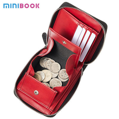 Multi-Card Pocket RFID Blocking Men's Wallet Fully Enclosed Zipper Real Cow Leather