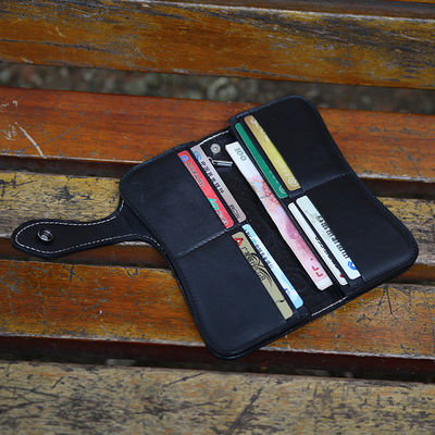 Custom Logo Embossed Biker Wallet Chain for Men's Biker Style in Genuine Leather