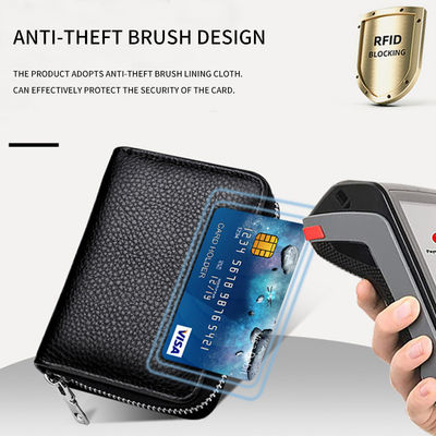 Style Fashion Genuine Leather RFID Blocking Fashion Credit Card Wallet for Young Girls