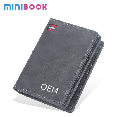 Men's Medium Size RFID Blocking Leather Wallet with Zipper and Credit Card Holder