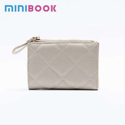 Custom Logo Quilted Women's Wallet Pu Leather Stylish RFID Lady Zipper Purse Ladies Card Holder Wallet