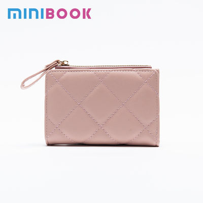 Custom Logo Quilted Women's Wallet Pu Leather Stylish RFID Lady Zipper Purse Ladies Card Holder Wallet