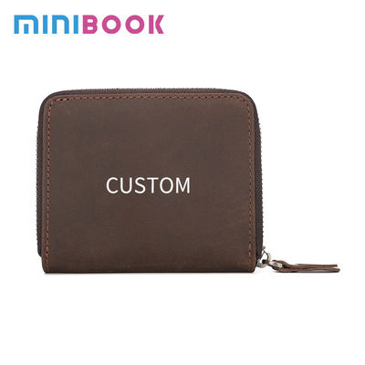 Luxury Design Bifold Leather Wallet with Coin Pocket and Nylon Lining Material