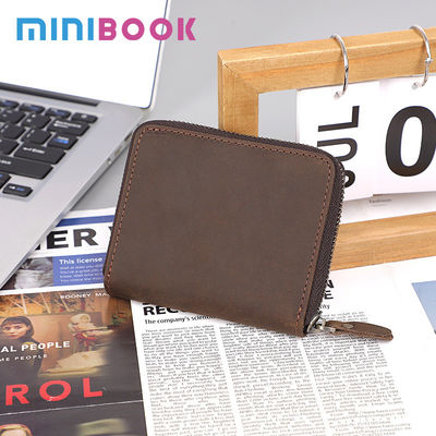 Luxury Design Bifold Leather Wallet with Coin Pocket and Nylon Lining Material