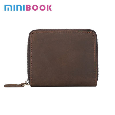 Luxury Design Bifold Leather Wallet with Coin Pocket and Nylon Lining Material