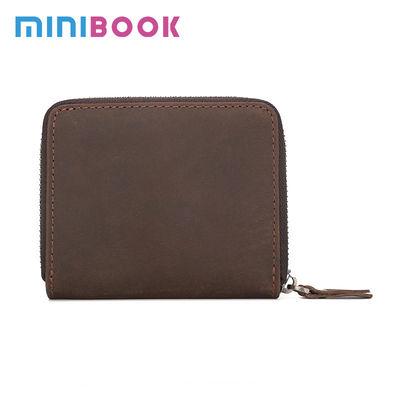 Luxury Design Bifold Leather Wallet with Coin Pocket and Nylon Lining Material