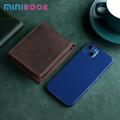 Open Closure RFID Blocking Wallet for Men's Crazy Horse Leather Credit Card Holder