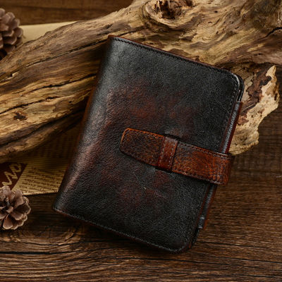 Nylon Lining Material Men's Genuine Leather Wallet For Men Vintage Cowhide Money Clip
