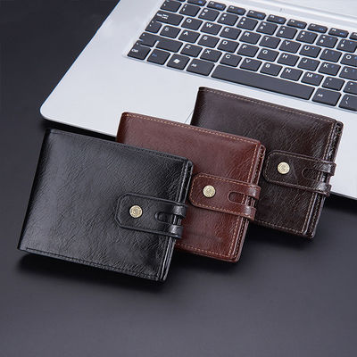 Vintage Multi Card Buckle Men's Short Wallet Creative PU Leather Business Pocket