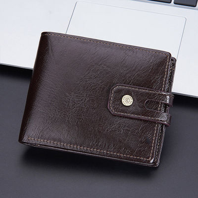 Vintage Multi Card Buckle Men's Short Wallet Creative PU Leather Business Pocket