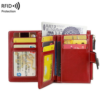 RFID Blocking Women's Leather Wallet with Small Bifold Design and Custom Logo Option