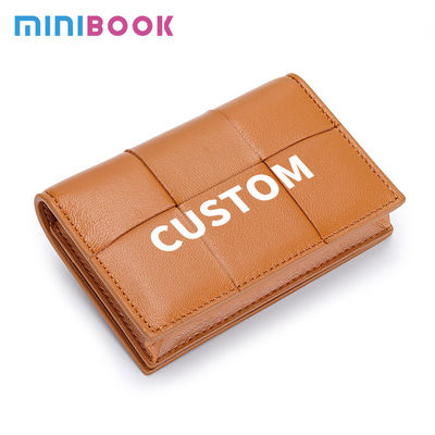 Daily Life Genuine Sheepskin Leather Braided Mini Purse Credit Card Holder for Women