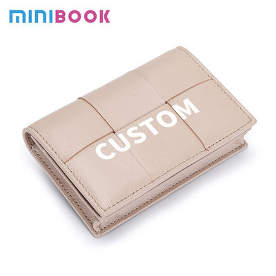 Daily Life Genuine Sheepskin Leather Braided Mini Purse Credit Card Holder for Women