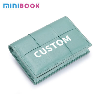 Daily Life Genuine Sheepskin Leather Braided Mini Purse Credit Card Holder for Women