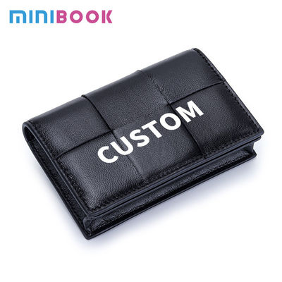 Daily Life Genuine Sheepskin Leather Braided Mini Purse Credit Card Holder for Women