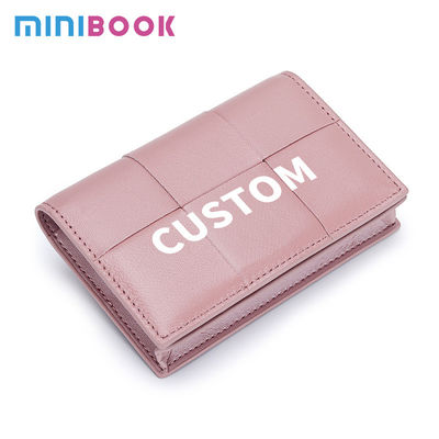 Daily Life Genuine Sheepskin Leather Braided Mini Purse Credit Card Holder for Women