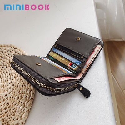 Small Plaid Bag Female Card Holder Wallet Zipper Clutch Leather Coin Purse for Women