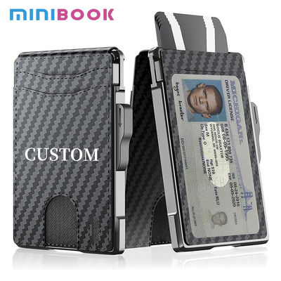 Slim Leather RFID Blocking Bifold Wallet with Metal Pop-Up Card Holder Anti-Theft Design Credit Card Slots