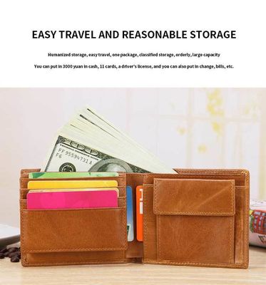 Men's RFID Leather Wallet with Smart Design and Other Pattern Type in Genuine Leather