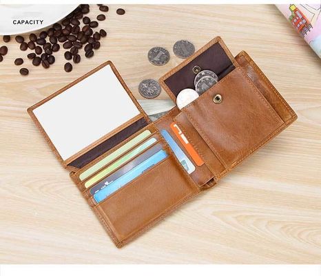 Men's RFID Leather Wallet with Smart Design and Other Pattern Type in Genuine Leather