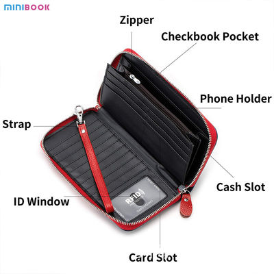 Daily Life Ladies Clutch Bags Wallet Multi Function Long Leather Clutch Purse for Women