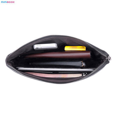 Fashion Style Men Envelope Purse with Custom Logo Luxury Leather Wristlets Clutch Wallet