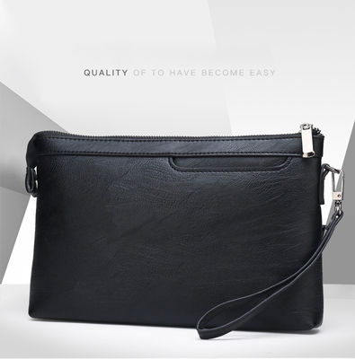 Fashion Style Men Envelope Purse with Custom Logo Luxury Leather Wristlets Clutch Wallet