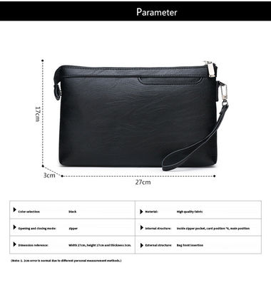 Fashion Style Men Envelope Purse with Custom Logo Luxury Leather Wristlets Clutch Wallet