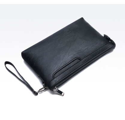 Fashion Style Men Envelope Purse with Custom Logo Luxury Leather Wristlets Clutch Wallet