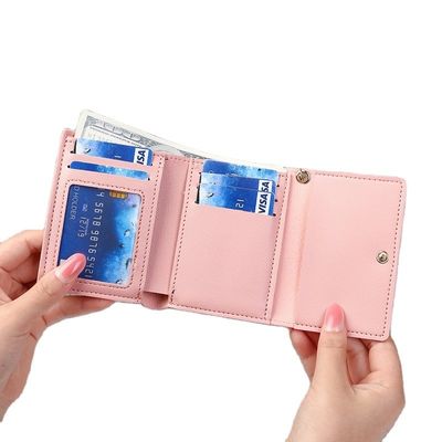 Ladies Wallet Short Creative Fashion Wallet Girls Short Small Mini PU Leather Coin Purse