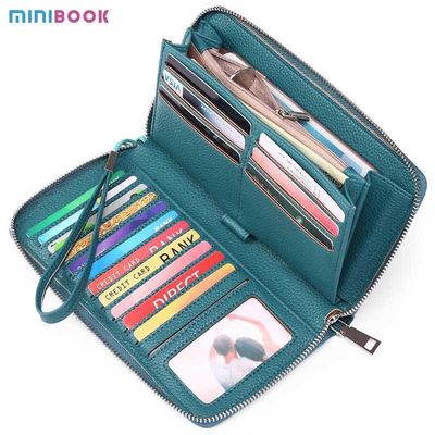 Large Capacity Rfid Blocking Money Clip Credit Card Holder for Women Custom Coin Purse