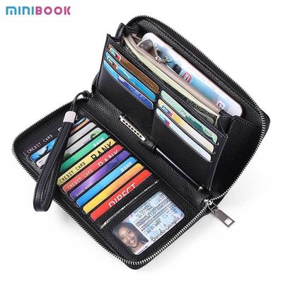 Large Capacity Rfid Blocking Money Clip Credit Card Holder for Women Custom Coin Purse