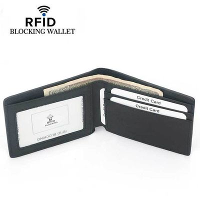 Black Coffee Credit Card Bank Cardholder with RFID Blocking and Crazy Horse Leather