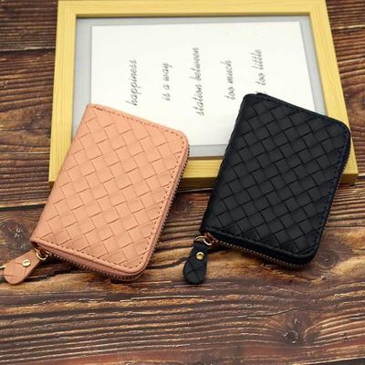 Stylish Anti-Theft Pu Leather Credit Card Holder with Accordion Wallet and Gold Zipper