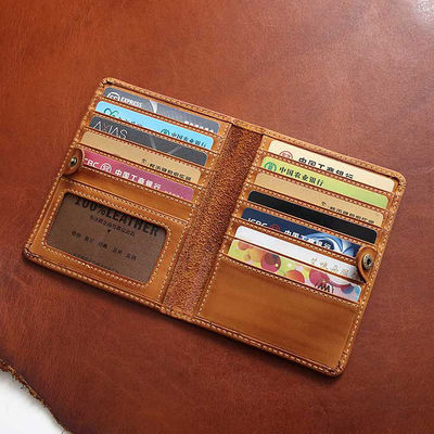 Business Credit Card Slots GENUINE LEATHER Long Wallet for Men and Women Travel Wallet