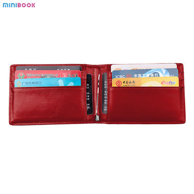 Men's Genuine Leather Money Clip Wallet with RFID Protection and Slim Bifold Design