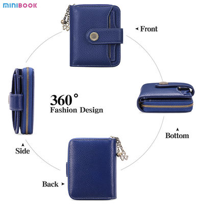 GENUINE LEATHER Women's Clutch Purse Rfid Small Bifold Wallet for Women's Accessories