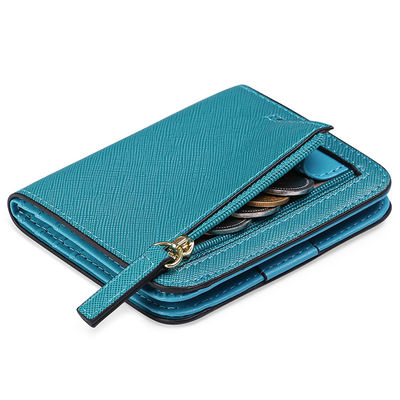Anti-Theft Lady's Genuine Leather Wallet Short Fashion Cute Pocket Purse Three-fold Coin Bag Girl's Small Wallet
