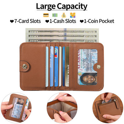 Anti-Theft Lady's Genuine Leather Wallet Short Fashion Cute Pocket Purse Three-fold Coin Bag Girl's Small Wallet