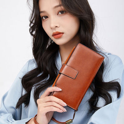 Large Capacity Rfid Women Wallet with Phone Pocket and Card Holder in Pu Leather