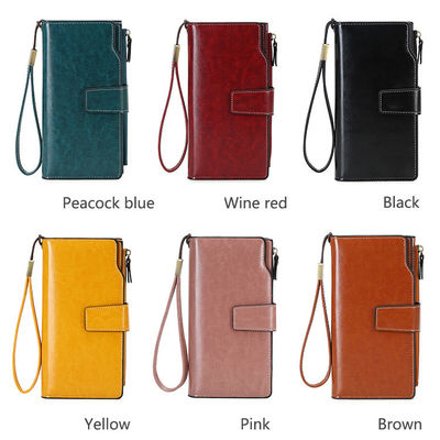 Large Capacity Rfid Women Wallet with Phone Pocket and Card Holder in Pu Leather
