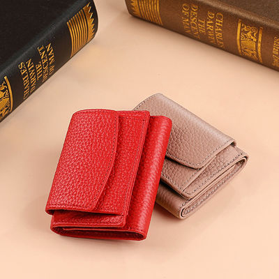 Compact Size GENUINE LEATHER Credit Card Wallet for Women's Short Purse 2023 Material