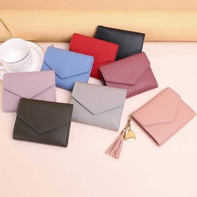 Women's Small Compact Bifold Genuine Leather Pocket Wallet with Id Card Case and Custom Logo