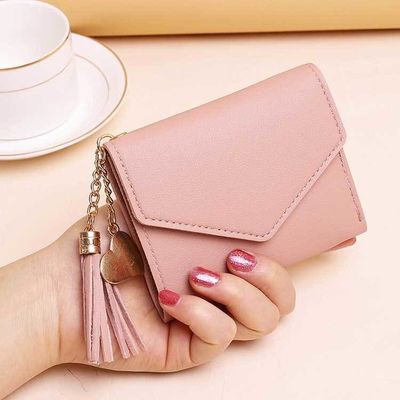 Women's Small Compact Bifold Genuine Leather Pocket Wallet with Id Card Case and Custom Logo